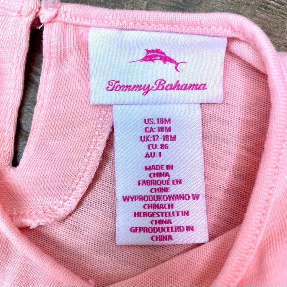 Tommy Bahama Toddler Girl Top - Size 18M Pink Ruffle Sleeve